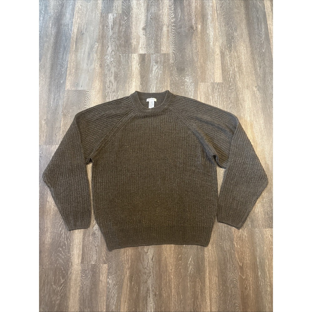 RS & Company Men's M Brown Ribbed Crewneck Sweater 100% Acrylic Raglan